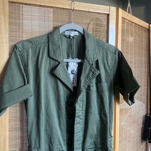 Never-been-worn, multipurpose cargo jumpsuit by Alex Mills of Venice CA